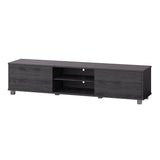 CorLiving Hollywood Dark Grey Wood Grain TV Stand with Doors for TVs up to 85" Dark Grey THW-750-B