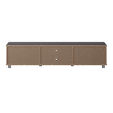 CorLiving Hollywood Dark Grey Wood Grain TV Stand with Doors for TVs up to 85" Dark Grey THW-750-B
