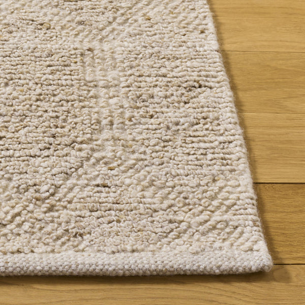 Safavieh Tibetan Hand-Knotted Ivory Beige Wool Rug — Plush 5/8" Pile, Durable Cotton Backing, Subtle Geometric Elegance 9'-0" x 12'-0" TIB552A-9