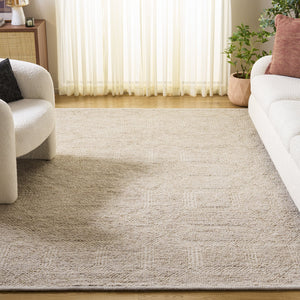 Safavieh Tibetan Hand‑Knotted Wool Rug Ivory Beige — Modern Minimal Geometric Design, Plush 5/8" Pile Comfort 10'-0" x 14'-0" TIB552A-10