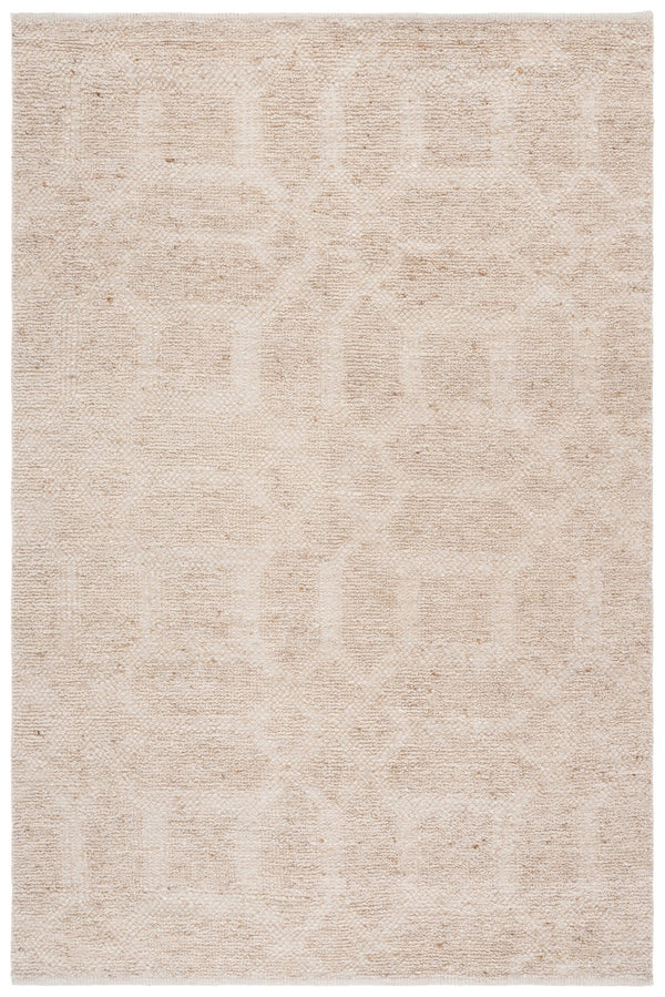 Safavieh Tibetan Hand‑Knotted Wool Rug Ivory Beige — Modern Minimal Geometric Design, Plush 5/8" Pile Comfort 10'-0" x 14'-0" TIB552A-10