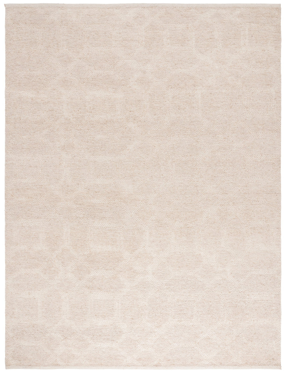 Safavieh Tibetan Hand-Knotted Ivory Beige Wool Rug — Plush 5/8" Pile, Durable Cotton Backing, Subtle Geometric Elegance 9'-0" x 12'-0" TIB552A-9