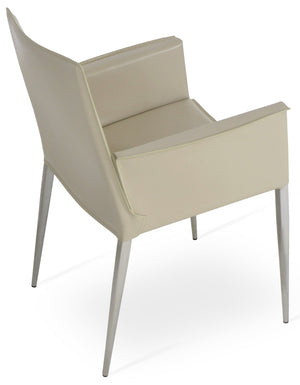 Soho Concept Tiffany Armchair Dining Chair - Modern Upholstered Design In Stylish Bonded Leather Options Steels Base  Soho-concept-dining-chair-05958