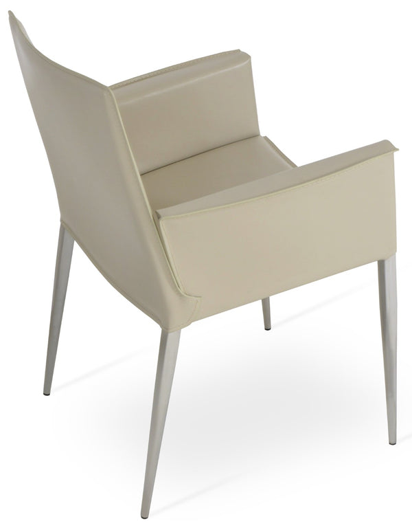 Soho Concept Tiffany Armchair Dining Chair - Modern Upholstered Design In Stylish Bonded Leather Options Steels Base  Soho-concept-dining-chair-05958