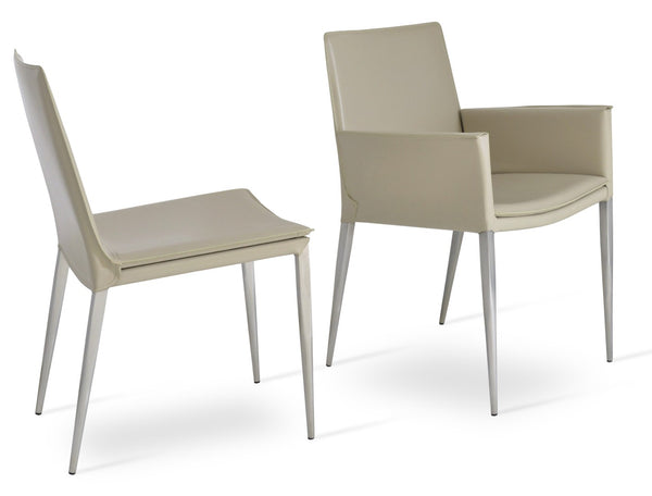 Soho Concept Tiffany Armchair Dining Chair - Modern Upholstered Design In Stylish Bonded Leather Options Bone  Soho-concept-dining-chair-05959