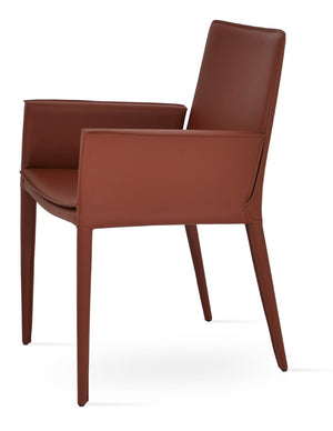 Soho Concept Tiffany Dining Chair - Luxurious Kent Bonded Leather In Black, Brown, Grey, Old Brick - Stylish Comfort Old Brick  Soho-concept-dining-chair-05961