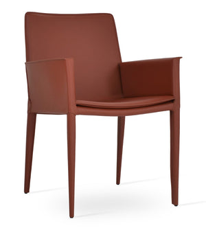 Soho Concept Tiffany Dining Chair - Luxurious Kent Bonded Leather In Black, Brown, Grey, Old Brick - Stylish Comfort Old Brick  Soho-concept-dining-chair-05961