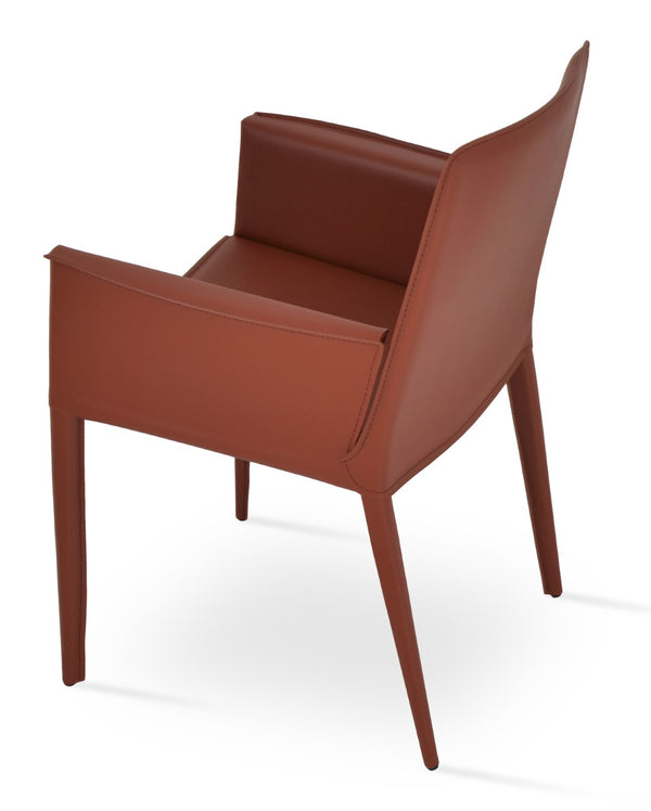 Soho Concept Tiffany Dining Chair - Luxurious Kent Bonded Leather In Black, Brown, Grey, Old Brick - Stylish Comfort Old Brick  Soho-concept-dining-chair-05961