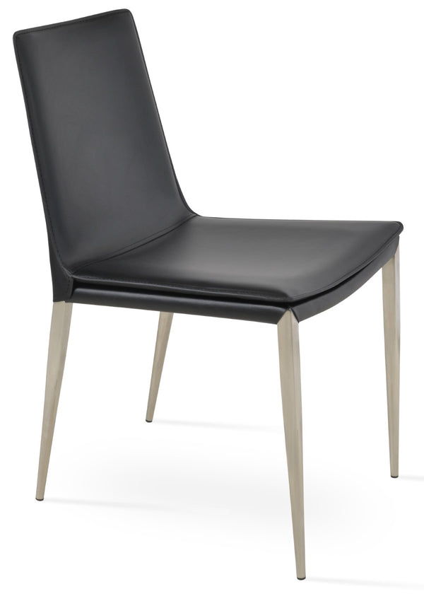 Soho Concept Tiffany Dining Chair - Luxurious Kent Bonded Leather In Black, Brown, Grey, Old Brick - Stylish Comfort Black  Soho-concept-dining-chair-05962