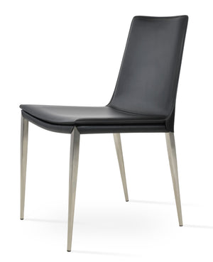 Soho Concept Tiffany Dining Chair - Luxurious Kent Bonded Leather In Black, Brown, Grey, Old Brick - Stylish Comfort Black  Soho-concept-dining-chair-05962