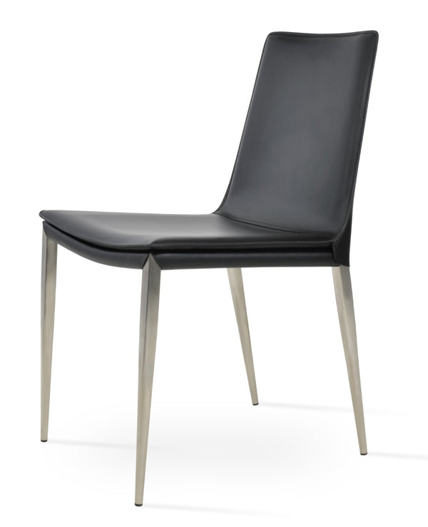 Soho Concept Tiffany Dining Chair - Luxurious Kent Bonded Leather In Black, Brown, Grey, Old Brick - Stylish Comfort Black  Soho-concept-dining-chair-05962