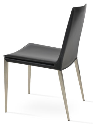 Soho Concept Tiffany Dining Chair - Luxurious Kent Bonded Leather In Black, Brown, Grey, Old Brick - Stylish Comfort Black  Soho-concept-dining-chair-05962