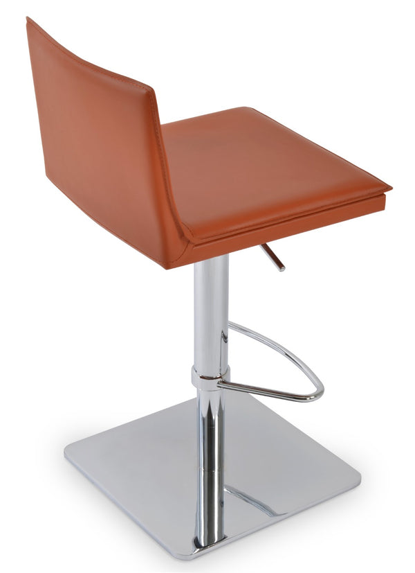 Soho Concept Tiffany Piston Stool - Stylish Barstools With Kent Bonded Leather, Chrome Base, Limited Stock Offer! Tan  Soho-concept-dining-chair-07175