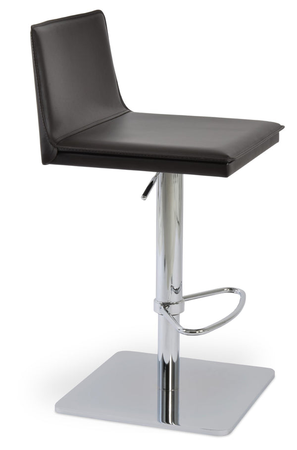 Soho Concept Tiffany Piston Stool - Stylish Barstools With Kent Bonded Leather, Chrome Base, Limited Stock Offer! Brown  Soho-concept-dining-chair-09839