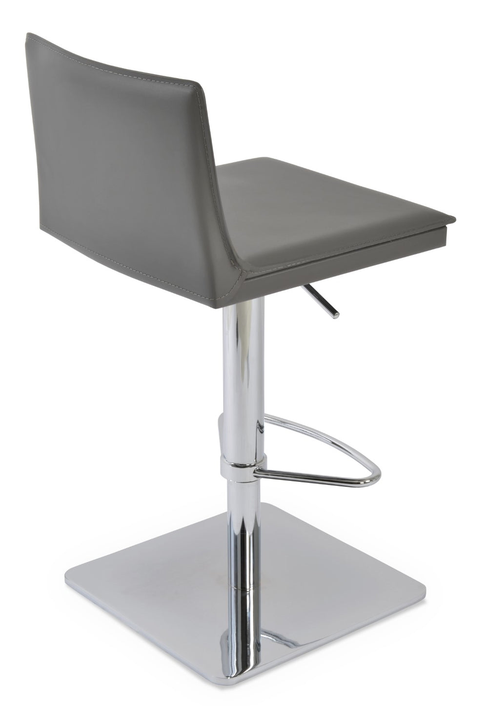 Soho Concept Tiffany Piston Stool - Stylish Barstools With Kent Bonded Leather, Chrome Base, Limited Stock Offer! Grey  Soho-concept-dining-chair-09840
