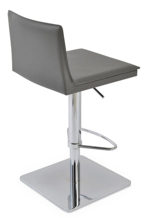 Soho Concept Tiffany Piston Stool - Stylish Barstools With Kent Bonded Leather, Chrome Base, Limited Stock Offer! Grey  Soho-concept-dining-chair-09840