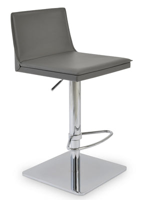 Soho Concept Tiffany Piston Stool - Stylish Barstools With Kent Bonded Leather, Chrome Base, Limited Stock Offer! Grey  Soho-concept-dining-chair-07174