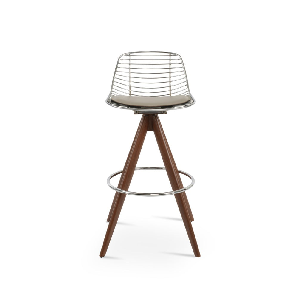 Soho Concept Tiger Mini Barstools & Counterstools With Steel Frame, Removable Pads & Elegant Finish Options Walnut,Chrome  Soho-concept-dining-chair-09922
