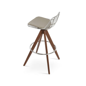 Soho Concept Tiger Mini Barstools & Counterstools With Steel Frame, Removable Pads & Elegant Finish Options Walnut,Chrome  Soho-concept-dining-chair-07210