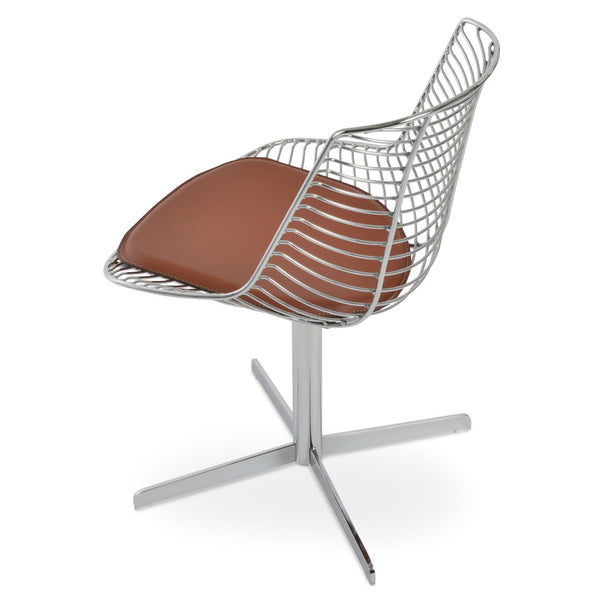 Soho Concept Tiger Stick Swivel Chair - Stylish Chrome Or Brass Finish, Removable Seat Pad & 5-year Guarantee! Chrome  Soho-concept-dining-chair-05967