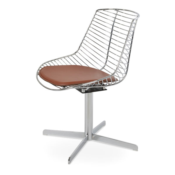 Soho Concept Tiger Stick Swivel Chair - Stylish Chrome Or Brass Finish, Removable Seat Pad & 5-year Guarantee! Chrome  Soho-concept-dining-chair-05967