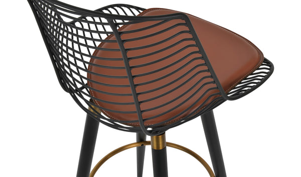 Soho Concept Tiger Mini Barstools & Counterstools - Stylish Steel Frame, Removable Pads, 5-year Warranty, Outdoor Safe Black,Gold  Soho-concept-dining-chair-09871