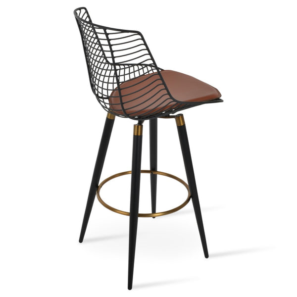 Soho Concept Tiger Mini Barstools & Counterstools - Stylish Steel Frame, Removable Pads, 5-year Warranty, Outdoor Safe Black,Gold  Soho-concept-dining-chair-07189