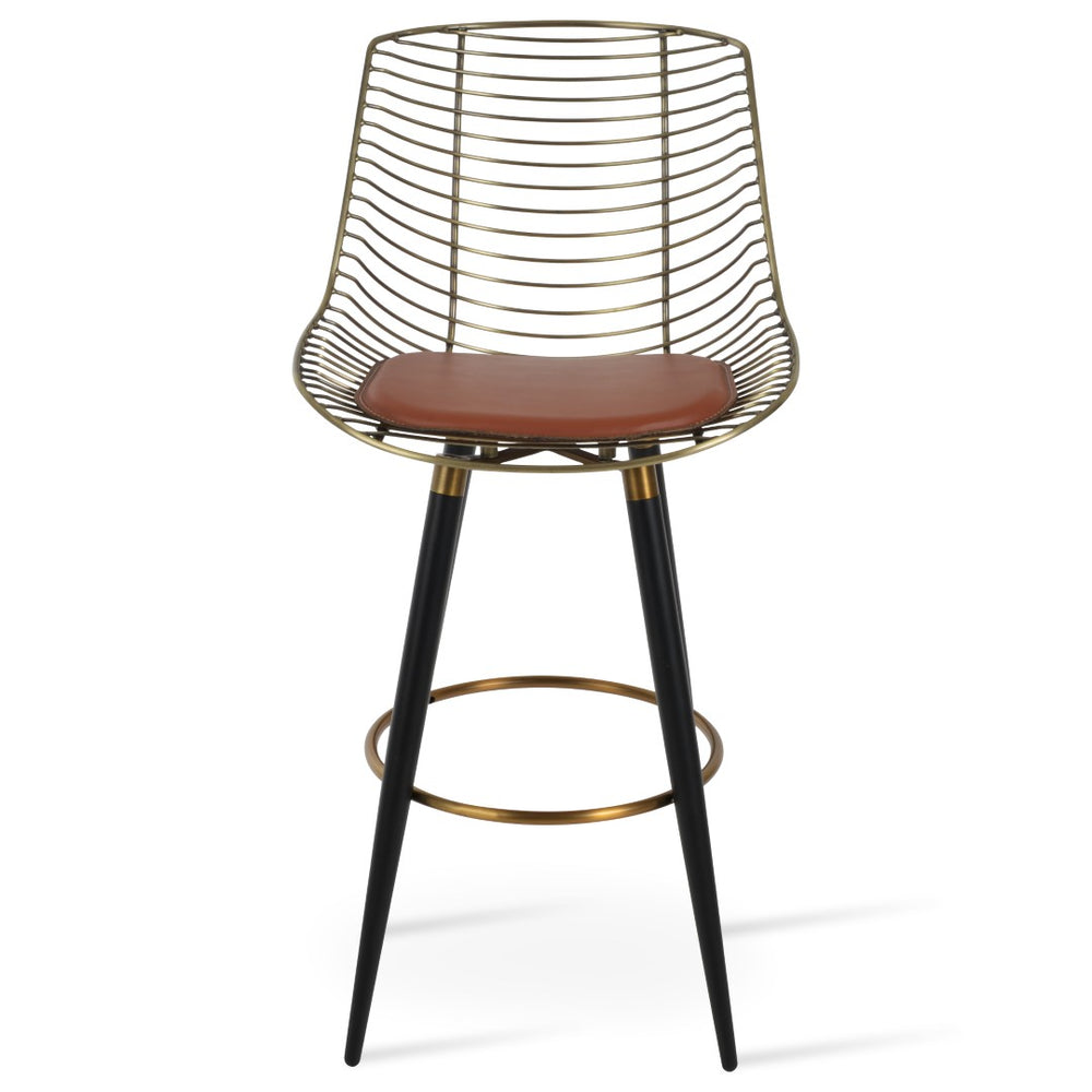 Soho Concept Tiger Mini Ana Barstools & Counterstools - Stylish Steel Frame, Walnut Finish, 5-year Guarantee! Walnut  Soho-concept-dining-chair-09844