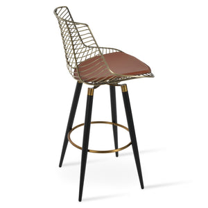 Soho Concept Tiger Mini Barstools & Counterstools - Stylish Steel Frame, Removable Pads, 5-year Warranty, Outdoor Safe Black,Gold  Soho-concept-dining-chair-07190