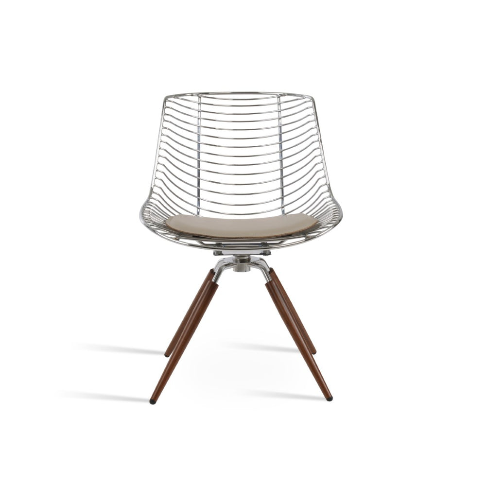 Soho Concept Tiger Wire Chair Dining Chair - Stylish Steel Frame In Chrome/Gold/Brass With Removable Seat Pad Chrome,Walnut  Soho-concept-dining-chair-05970