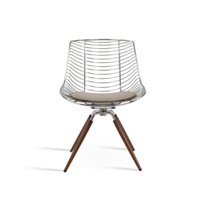 Soho Concept Tiger Wire Chair Dining Chair - Stylish Steel Frame In Chrome/Gold/Brass With Removable Seat Pad Chrome,Walnut  Soho-concept-dining-chair-05970