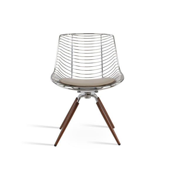 Soho Concept Tiger Wire Chair Dining Chair - Stylish Steel Frame In Chrome/Gold/Brass With Removable Seat Pad Chrome,Walnut  Soho-concept-dining-chair-05970