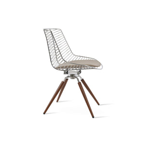 Soho Concept Tiger Wire Chair Dining Chair - Stylish Steel Frame In Chrome/Gold/Brass With Removable Seat Pad Chrome,Walnut  Soho-concept-dining-chair-05970