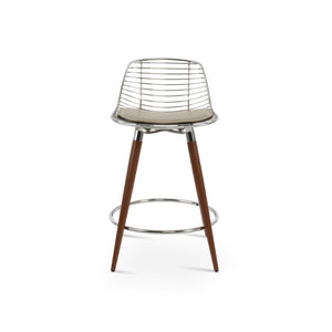 Soho Concept Tiger Large Barstools & Counterstools - Durable Steel Frame, Stylish Design, Removable Seat Pad, 5-year Warranty Chrome  Soho-concept-dining-chair-09879