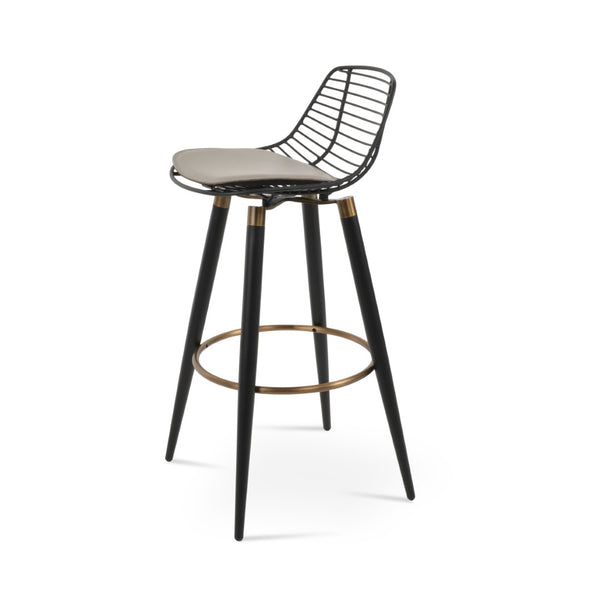 Soho Concept Tiger Large Barstools & Counterstools - Durable Steel Frame, Stylish Design, Removable Seat Pad, 5-year Warranty Black  Soho-concept-dining-chair-09877