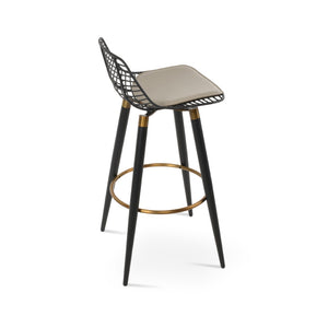 Soho Concept Tiger Large Barstools & Counterstools - Durable Steel Frame, Stylish Design, Removable Seat Pad, 5-year Warranty Black  Soho-concept-dining-chair-07194