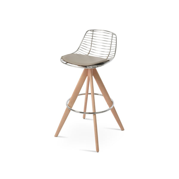 Soho Concept Tiger Mini Barstools & Counterstools - Stylish Swivel Design, Durable Steel Frame, 5-year Warranty! Natural  Soho-concept-dining-chair-09880