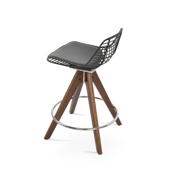 Soho Concept Tiger Pyramid Barstools & Counterstools - Stylish Wood Swivel Design With Durable Steel Frame Options Walnut,Black,Grey  Soho-concept-dining-chair-09875