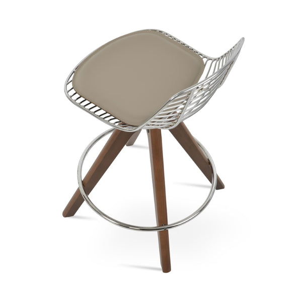 Soho Concept Tiger Large Barstools & Counterstools - Durable Steel Frame, Stylish Design, Removable Seat Pad, 5-year Warranty Walnut,Chrome  Soho-concept-dining-chair-09873