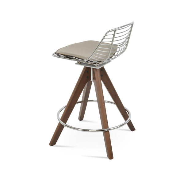 Soho Concept Tiger Large Barstools & Counterstools - Durable Steel Frame, Stylish Design, Removable Seat Pad, 5-year Warranty Walnut,Chrome  Soho-concept-dining-chair-07192
