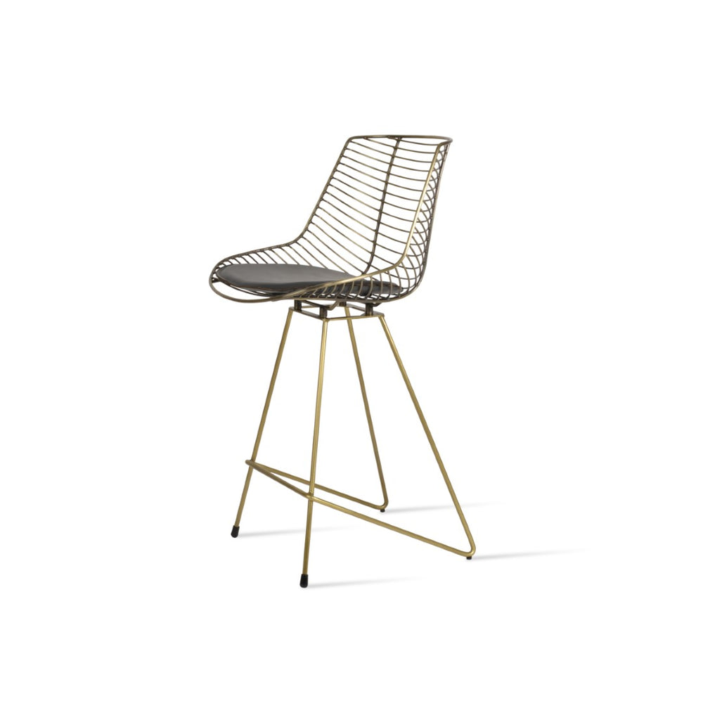 Soho Concept Tiger Large Barstools & Counterstools - Stylish Steel Frame, Removable Seat Pad, 5-year Guarantee Brass  Soho-concept-dining-chair-09883