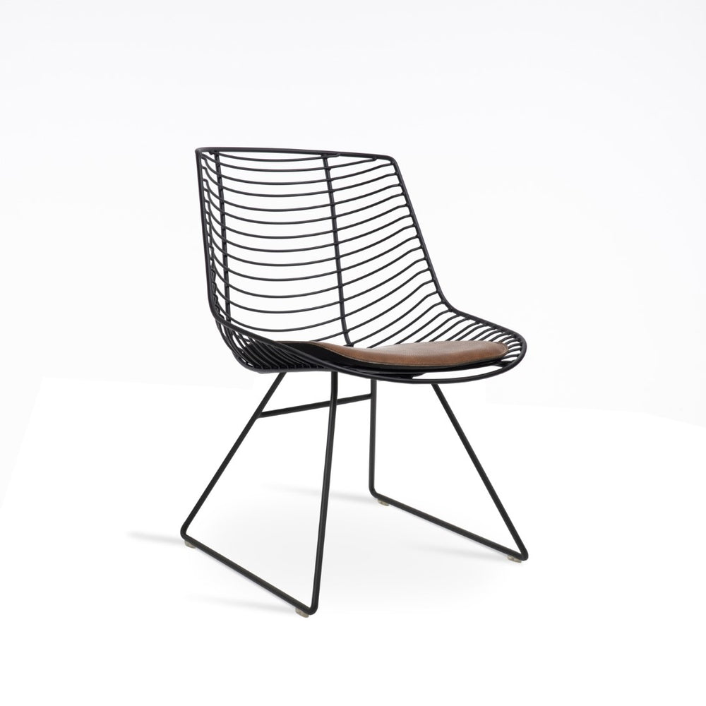 Soho Concept Tiger Large Wire Dining Chair - Stylish Black Powder Coated Frame With Removable Seat Pad & Guarantee Black  Soho-concept-dining-chair-05976