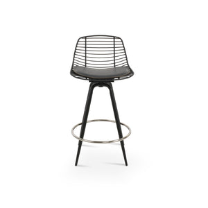 Soho Concept Tiger Carrot Swivel Barstools & Counterstools - Stylish Black Powder Coated Steel Frame, 5-yr Guar Black,Grey Swivel. Solid Metal Top Part Connected To Four Tubular Legs Soho-concept-dining-chair-09894