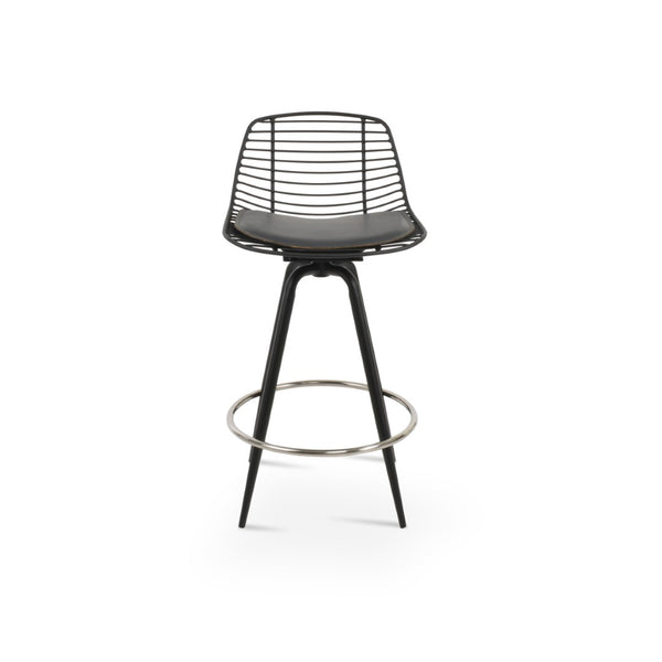 Soho Concept Tiger Carrot Swivel Barstools & Counterstools - Stylish Black Powder Coated Steel Frame, 5-yr Guar Black,Grey Swivel. Solid Metal Top Part Connected To Four Tubular Legs Soho-concept-dining-chair-09894