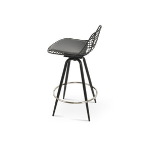 Soho Concept Tiger Carrot Swivel Barstools & Counterstools - Stylish Black Powder Coated Steel Frame, 5-yr Guar Black,Grey Swivel. Solid Metal Top Part Connected To Four Tubular Legs Soho-concept-dining-chair-07202