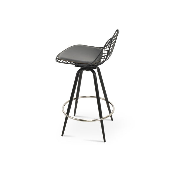Soho Concept Tiger Carrot Swivel Barstools & Counterstools - Stylish Black Powder Coated Steel Frame, 5-yr Guar Black,Grey Swivel. Solid Metal Top Part Connected To Four Tubular Legs Soho-concept-dining-chair-07202