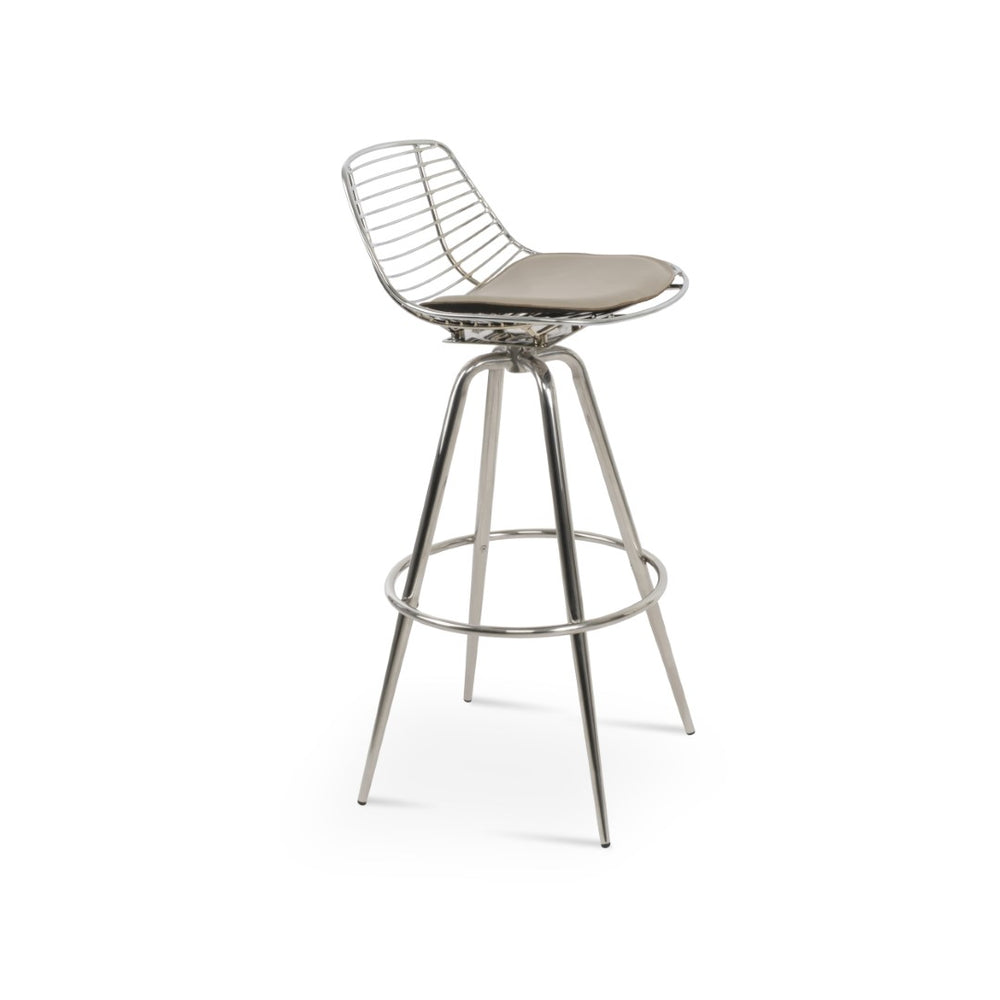 Soho Concept Tiger Large Wire Barstools & Counterstools - Stylish Steel Frame With Removable Seat Pad & 5-year Warranty Chrome  Soho-concept-dining-chair-09892