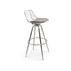 Soho Concept Tiger Large Wire Barstools & Counterstools - Stylish Steel Frame With Removable Seat Pad & 5-year Warranty Chrome  Soho-concept-dining-chair-09892