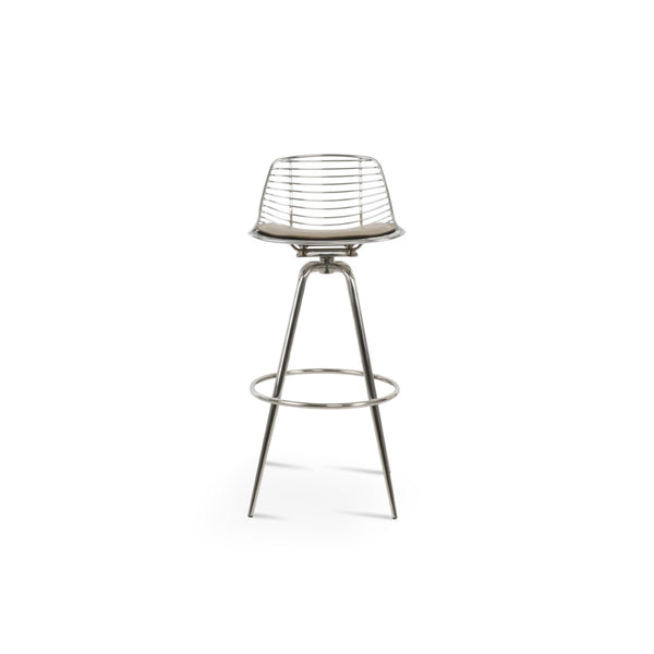 Soho Concept Tiger Large Wire Barstools & Counterstools - Stylish Steel Frame With Removable Seat Pad & 5-year Warranty Chrome  Soho-concept-dining-chair-07200