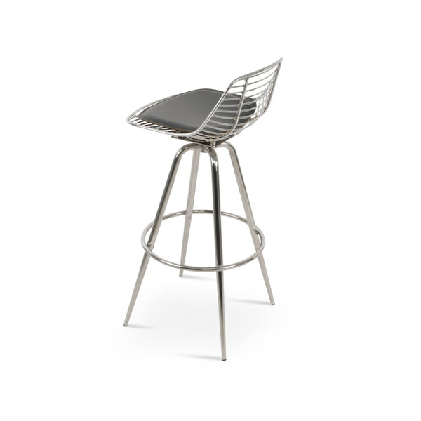 Soho Concept Tiger Large Wire Barstools & Counterstools - Stylish Steel Frame With Removable Seat Pad & 5-year Warranty Chrome,Grey  Soho-concept-dining-chair-09891